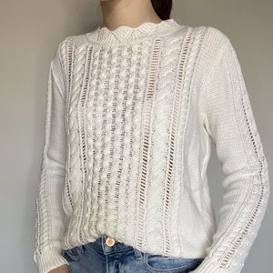 Banana Republic White Knitted Sweater